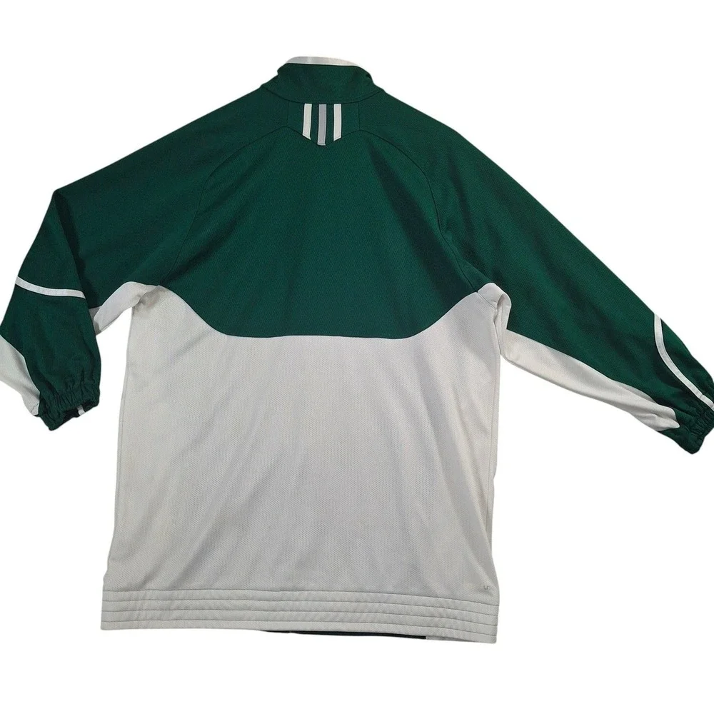 Adidas Green Bay Packers Climalite Track Jacket Mens Medium Green White Full Zip
